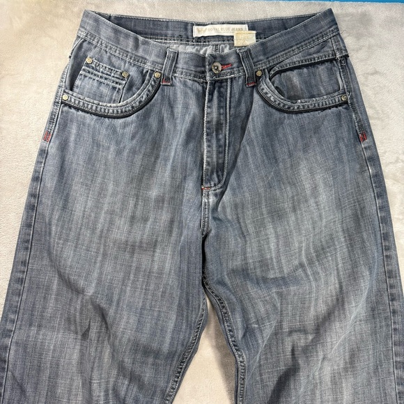 Vintage Royal Blue Jeans Men's Sz 36x32 Grey Baggy Y2K 90s Hip Hop Skater - Picture 2 of 10